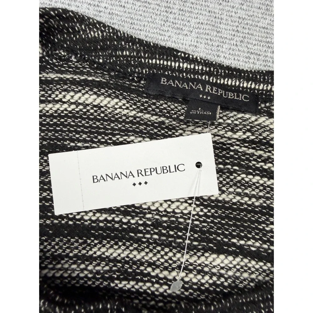 Banana Republic Factory Womens L Space Dye Short Sleeve Full Zip Jacket NWT